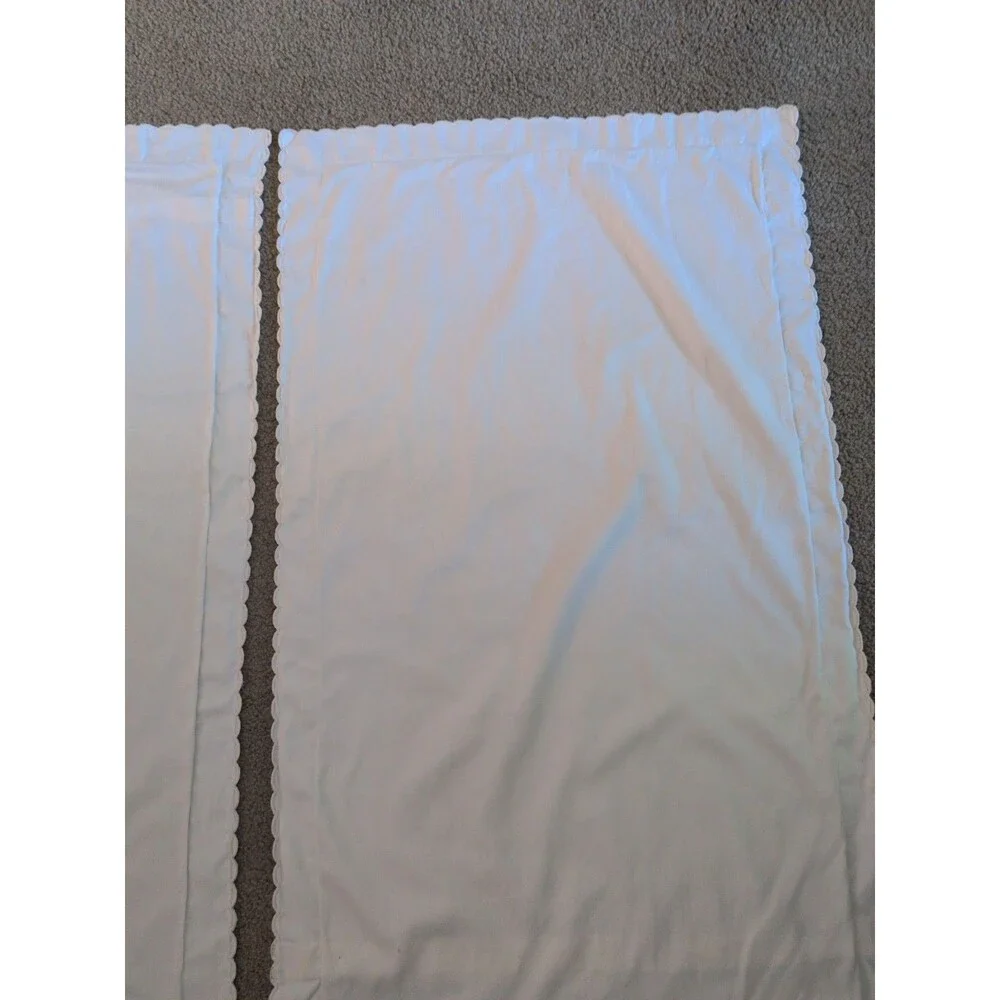 Huober 2 Ivory King Shams Scalloped Edges Button Back Made In Germany 23 X 39